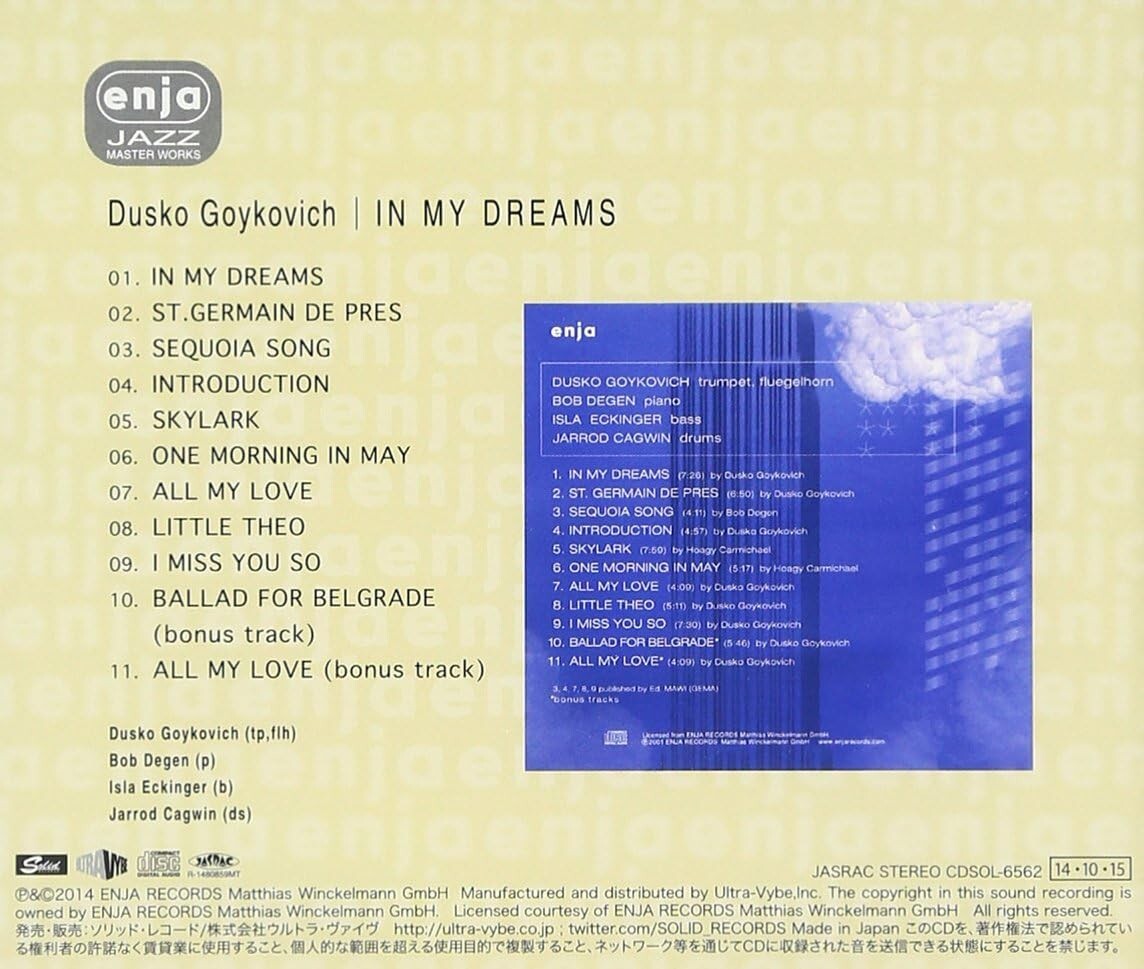 DUSKO GOYKOVICH-IN MY DREAMS-CD Ltd/Ed New From Japan