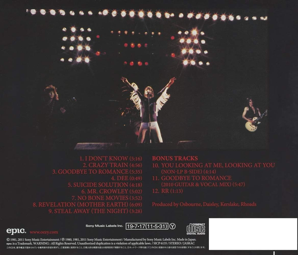 Ozzy Osbourne (Black Sabbath) CD Blizzard Of Ozz” Japan OBI New