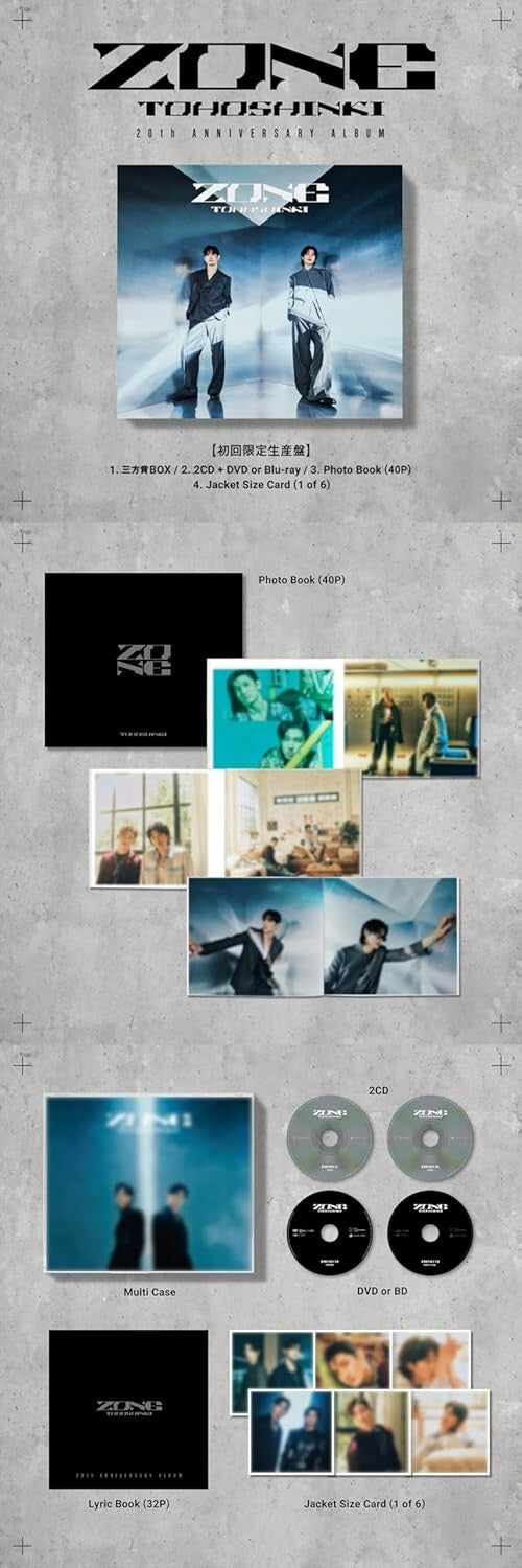 New TVXQ Tohoshinki ZONE First Limited Edition 2 CD Blu-ray Card Japan