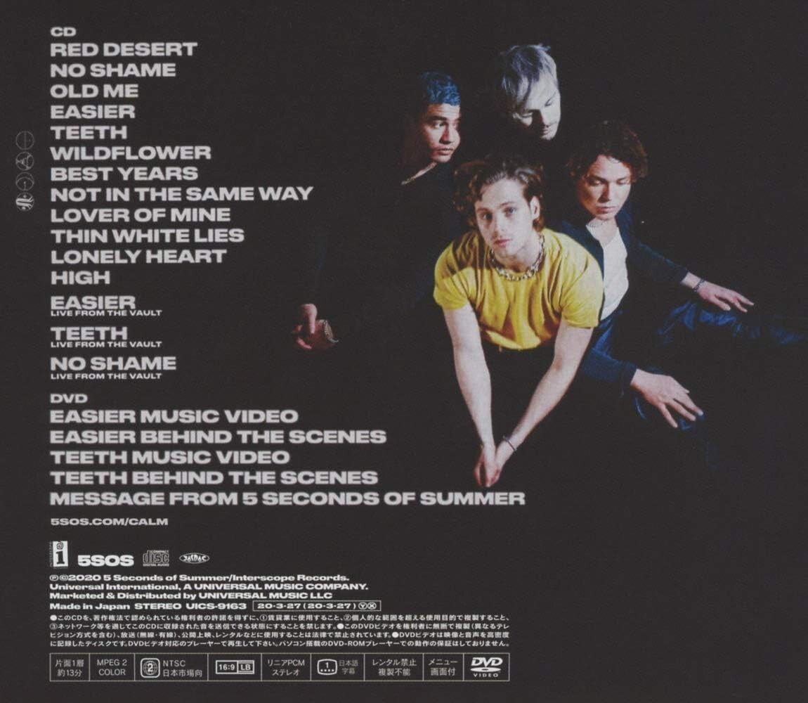 2020 5SOS 5 Seconds Of Summer CALM WITH BONUS TRACKS JAPAN CD + DVD EDITION NEW