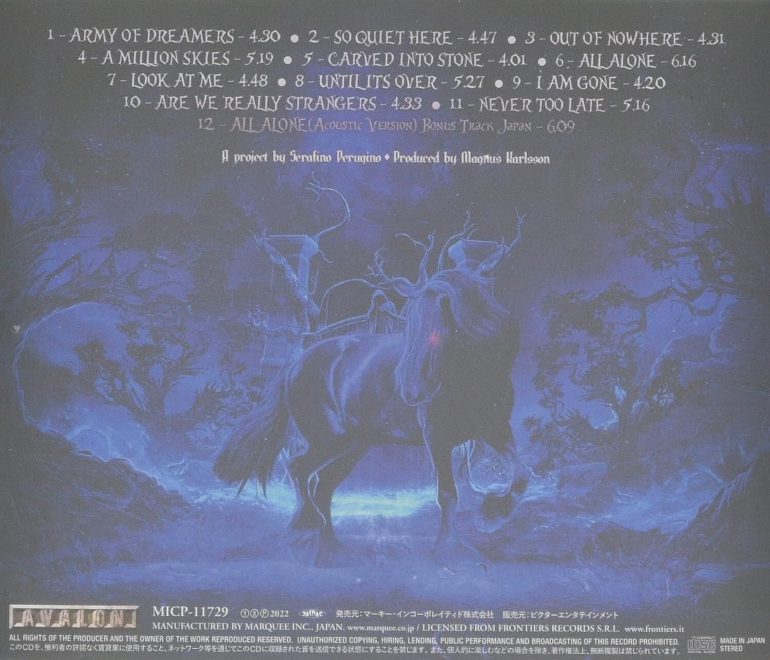 ALLEN / OLZON ARMY OF DREAMERS w/1 Bonus Track CD From Japan NEW