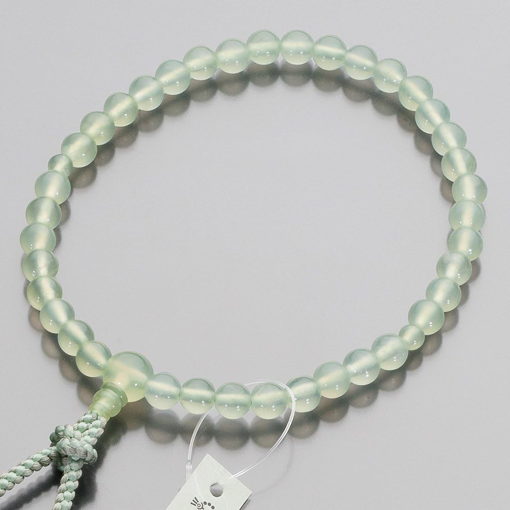 [Butsudanya Takita Shoten] Womens rosary green onyx 7mm beads pure silk NEW
