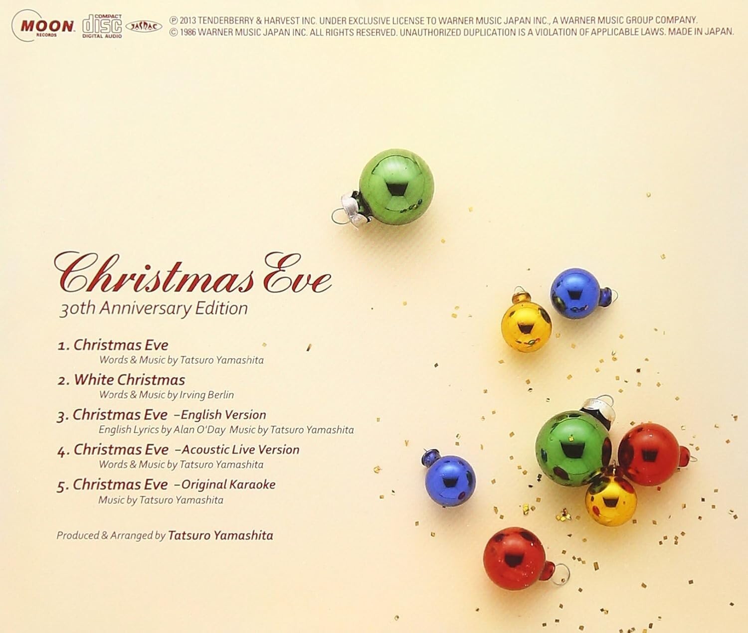 New Tatsuro Yamashita CHRISTMAS EVE 30TH ANNIVERSARY EDITION CD