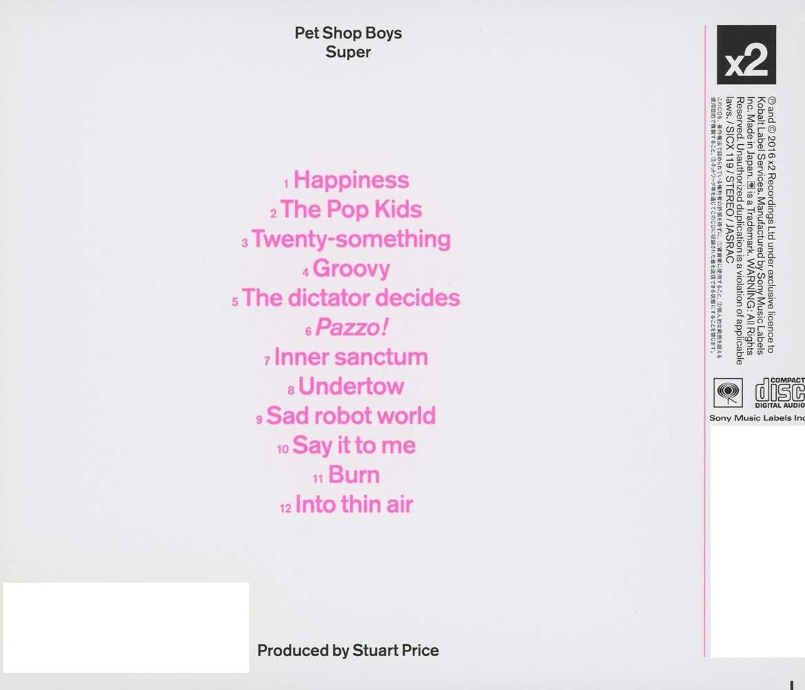 New Pet Shop Boys Super (limited edition) Japan Music CD