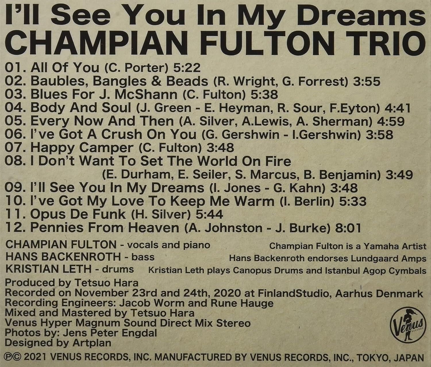 CD New Champian Fulton Trio I’ll See You In My Dreams Japan OBI E