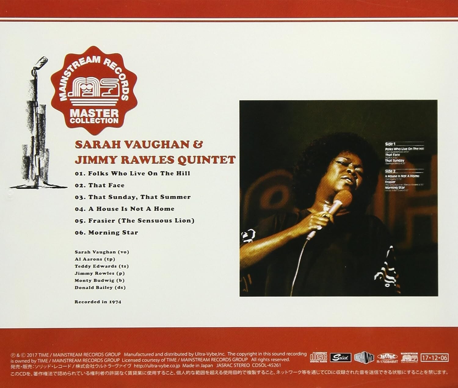 Sarah Vaughan & The Jimmy Rowles Quintet Jazz CD Japan NEW