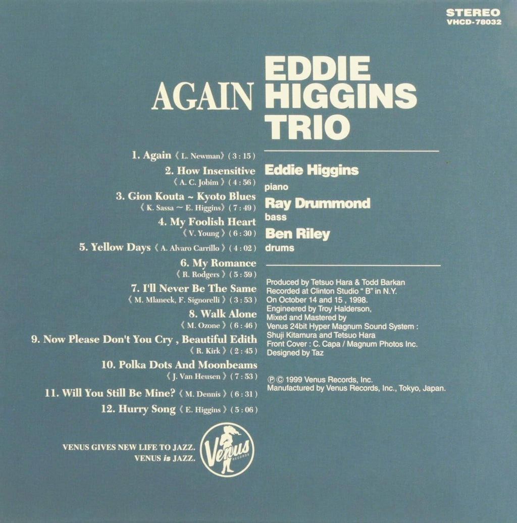New Eddie Higgins Trio Jazz Piano CD Again Paper Sleeve Japan OBI