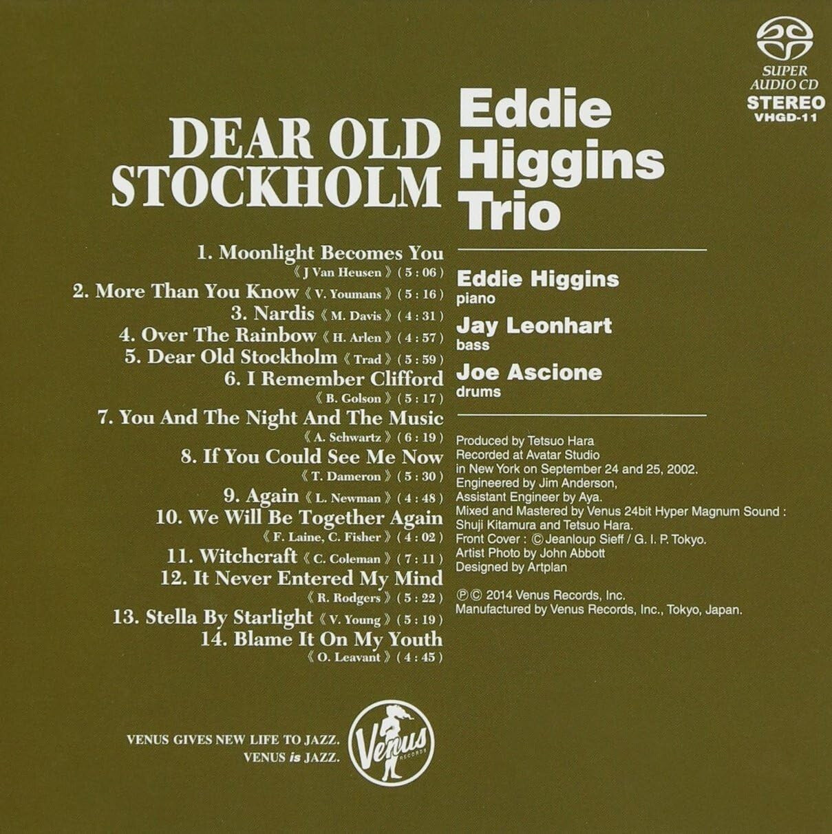 Eddie Higgins Trio Jazz SACD Dear Old Stockholm Digipak Japan OBI New