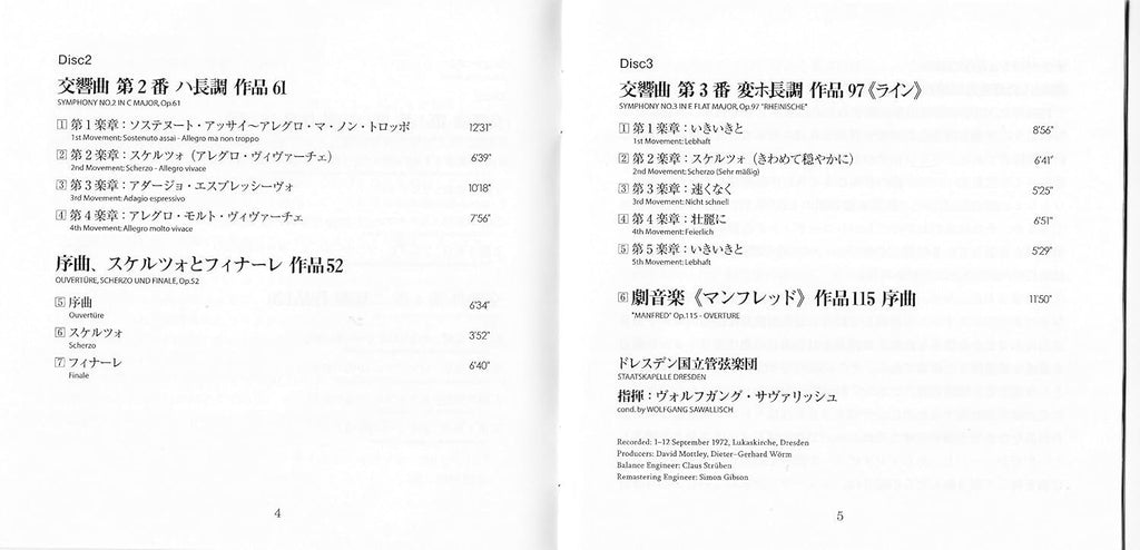 New Schumann: Complete Symphonies CD from Japan
