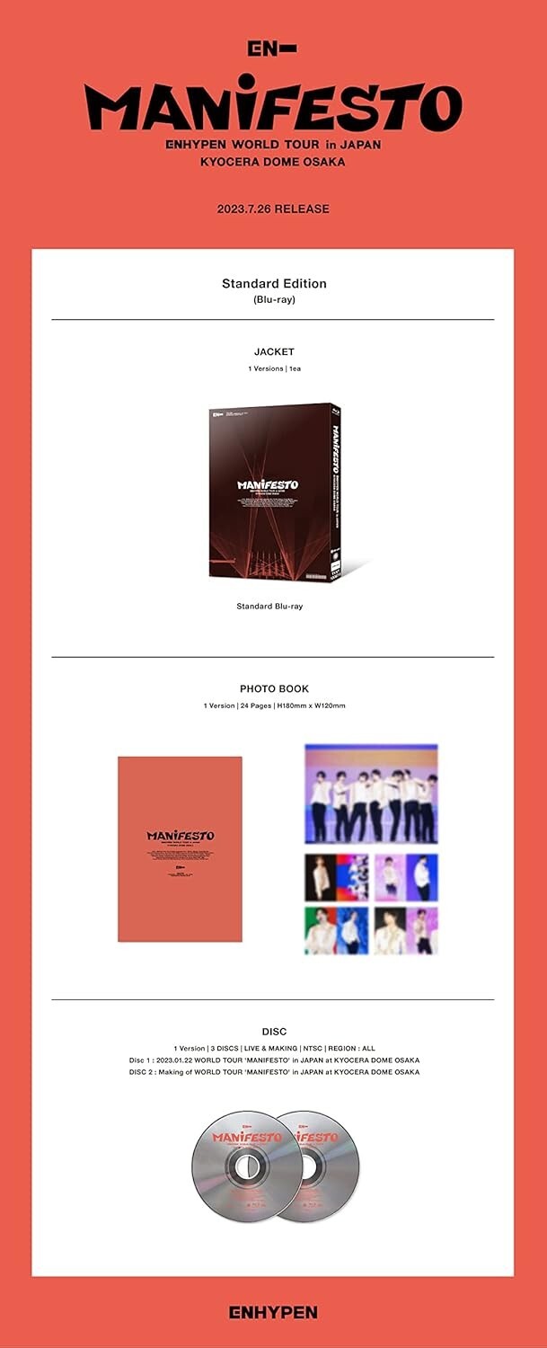 Blu-ray ENHYPEN WORLD TOUR MANIFESTO in JAPAN KYOCERA DOME OSAKA