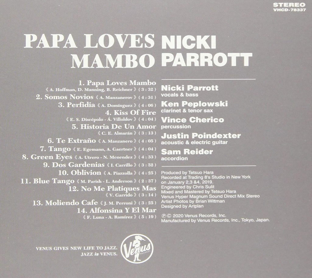 CD New Nicki ParrottPapa Loves Mambo CD