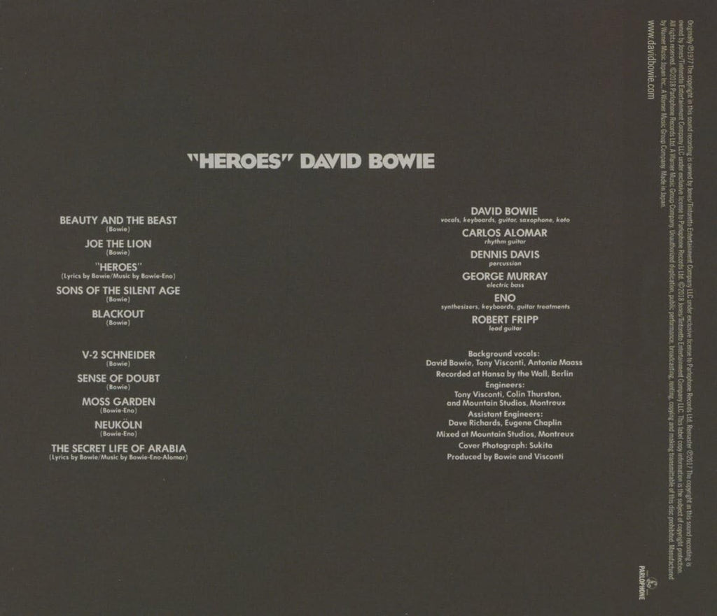 New David Bowie Heroes Japan CD w/OBI