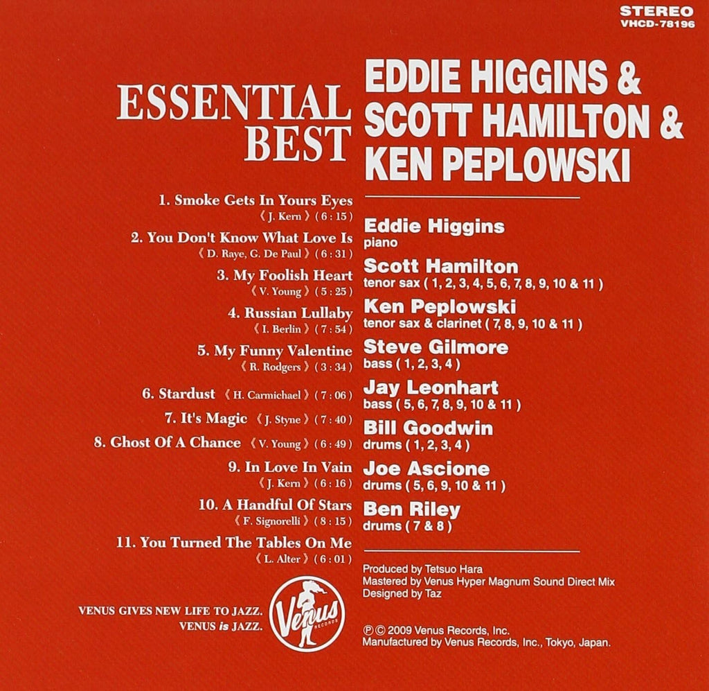 New Eddie Higgins Trio Jazz CD Essential Best Compi. Paper Sleeve Japan OBI