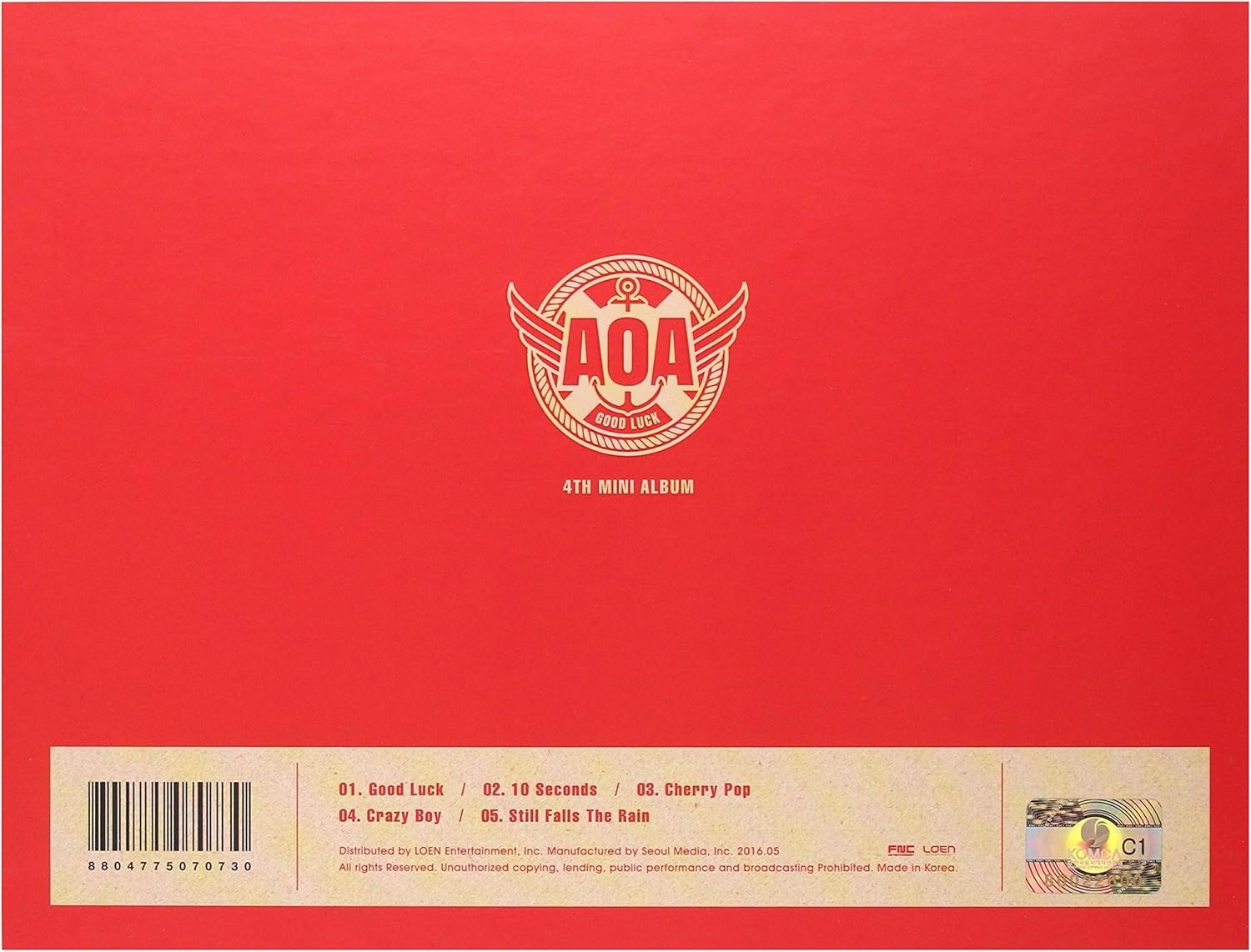 AOA 4th Mini Album-Good Luck Week A Version CD + PHOTOCARD NEW