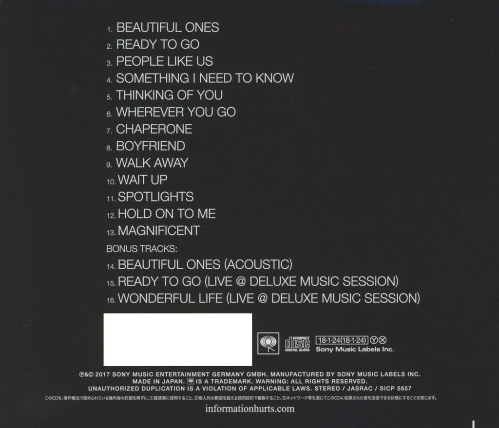 CD New 2018 JAPAN CD HURTS Desire with 3 Bonus Tracks for Japan