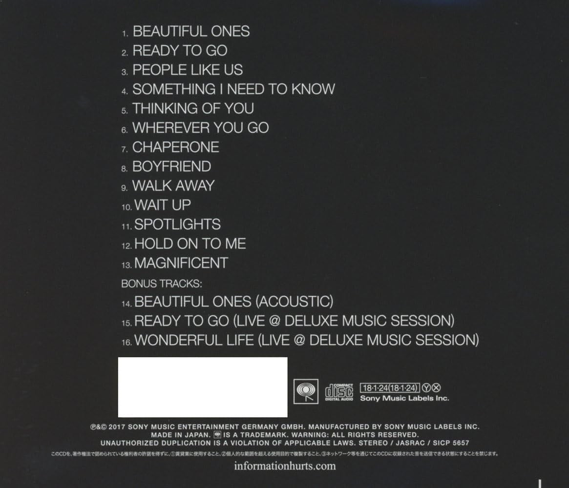 CD New 2018 JAPAN CD HURTS Desire with 3 Bonus Tracks for Japan