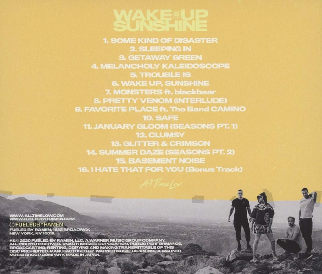 All Time Low Wake Up, Sunshine Japan Music CD Bonus Tracks New