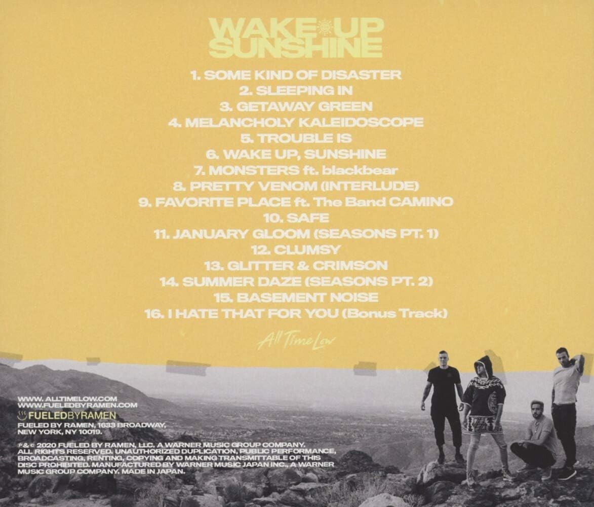 All Time Low Wake Up, Sunshine Japan Music CD Bonus Tracks New