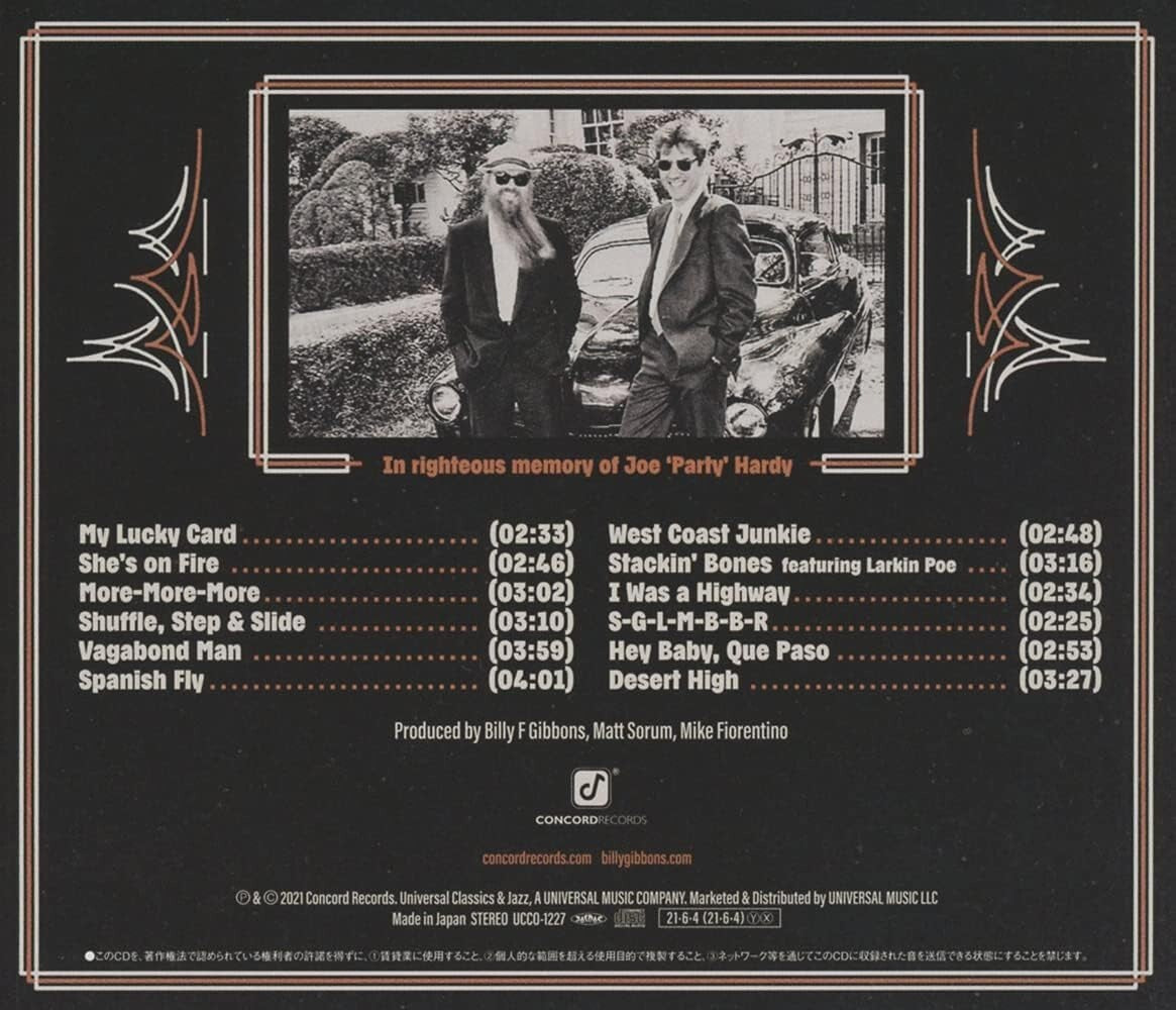 New BILLY F GIBBONS HARDWARE ZZ TOP JAPAN SHM CD