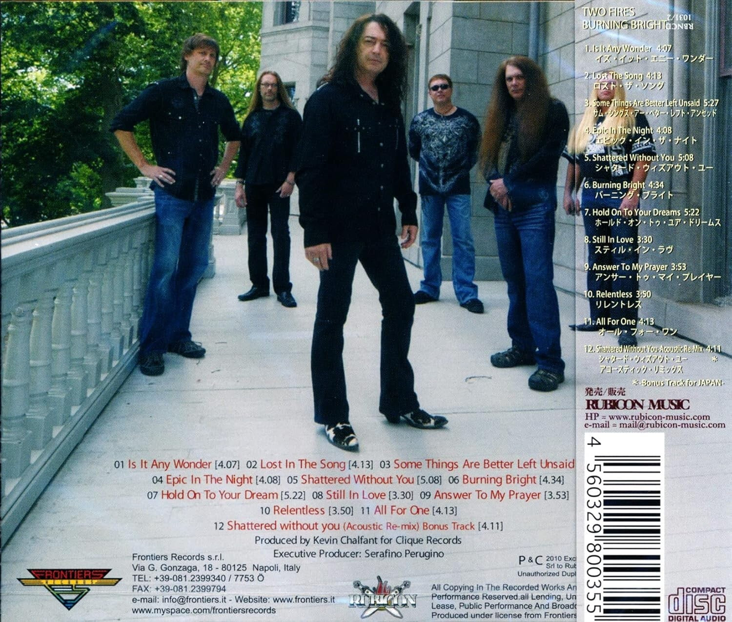New TWO FIRES Burning Bright + 1 JAPAN CD Kevin Chalfant Journey Survivor Bonrud