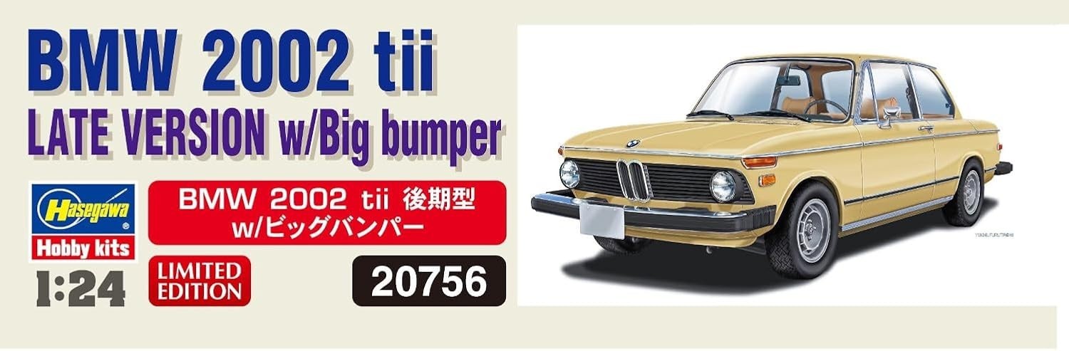 1/24 BMW 2002 tii late model with big bumper plastic model 20756 car NEW