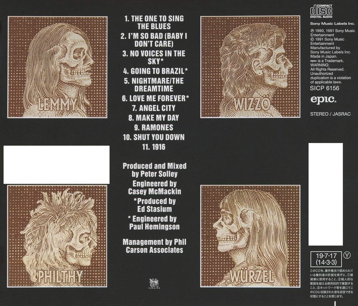 CD Motorhead  1916 2 Bonus Tracks Japan OBI