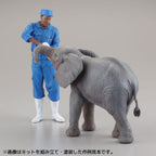 Kaiyodo Art Plastic ART PLA Zookeeper and White Rhino Set Unpainted New