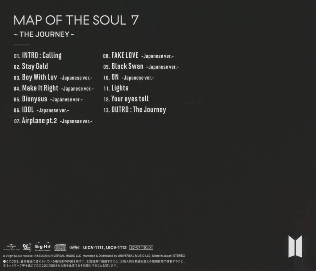 BTS MAP OF THE SOUL 7 THE JOURNEY JAPAN CD+PHOTOCARD NEW