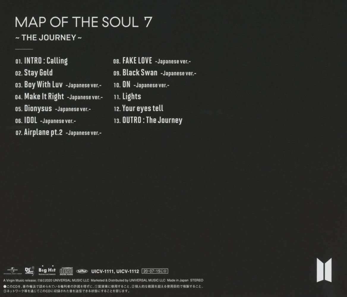 BTS MAP OF THE SOUL 7 THE JOURNEY JAPAN CD+PHOTOCARD NEW