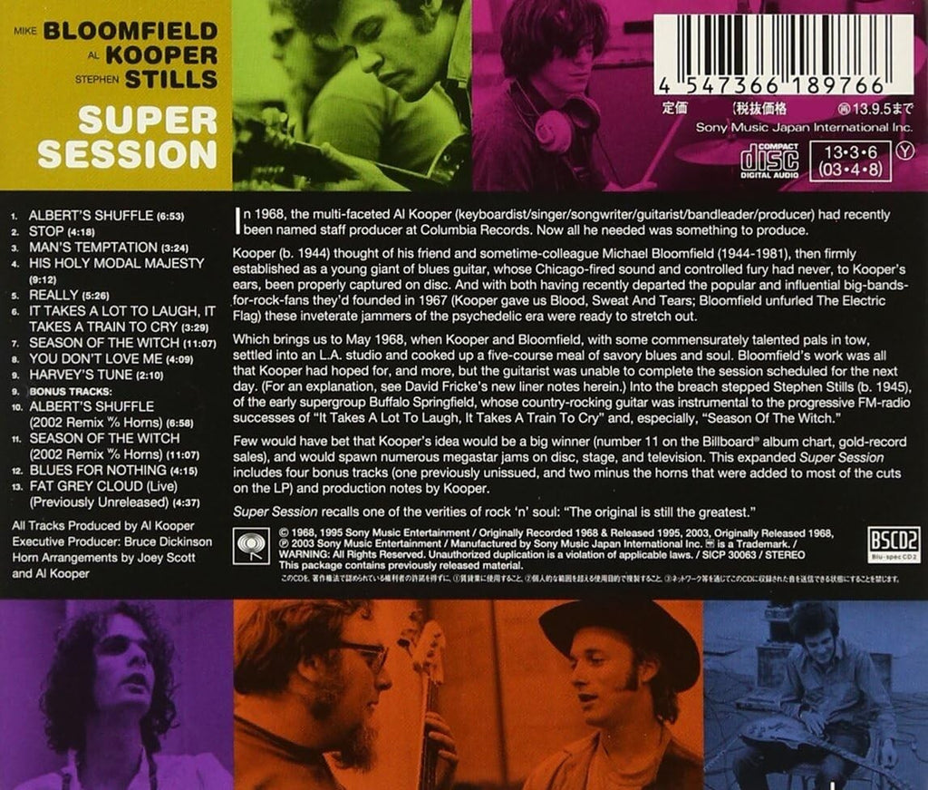 Mike Bloomfield/Al Kooper/Steve Stills BSCD2 Super Session Japan OBI New