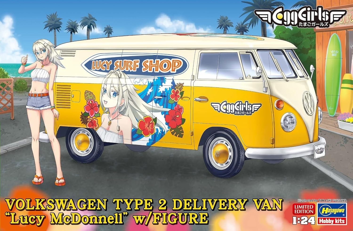 Hasegawa 1/24 Volkswagen Type 2 Delivery Van with Lucy McDonnell Figure New