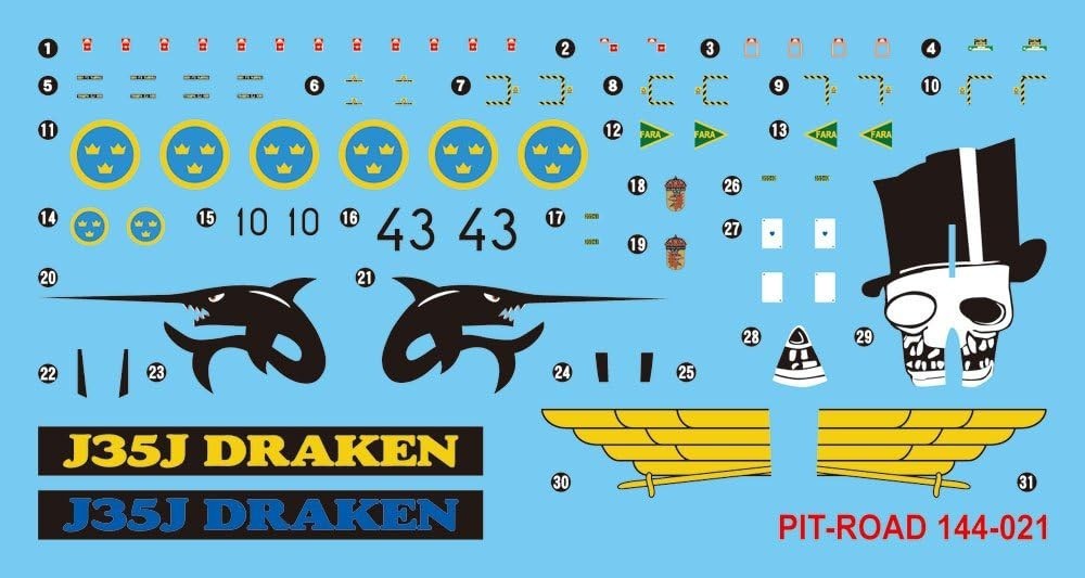 1/144 J35 Draken Special Markings Set of 2 NEW
