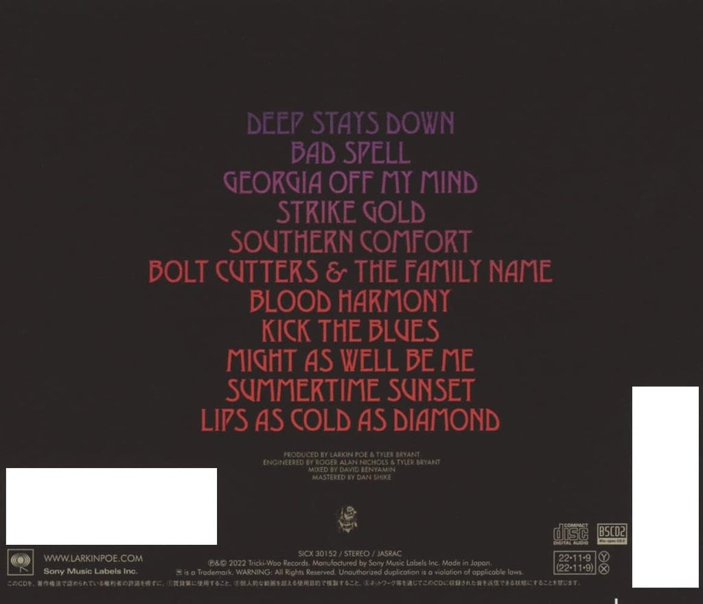 LARKIN POE-Blood Harmony-JAPAN CD OBI JEWEL CASE New