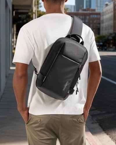 tomtoc Body Bag for Men Large Capacity Shoulder Bag Compatible with 11-inch New