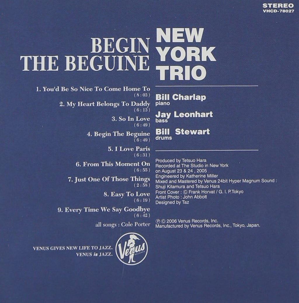 New York Trio Bill Charlap Jazz Piano CD Begin The Beguine Japan OBI New