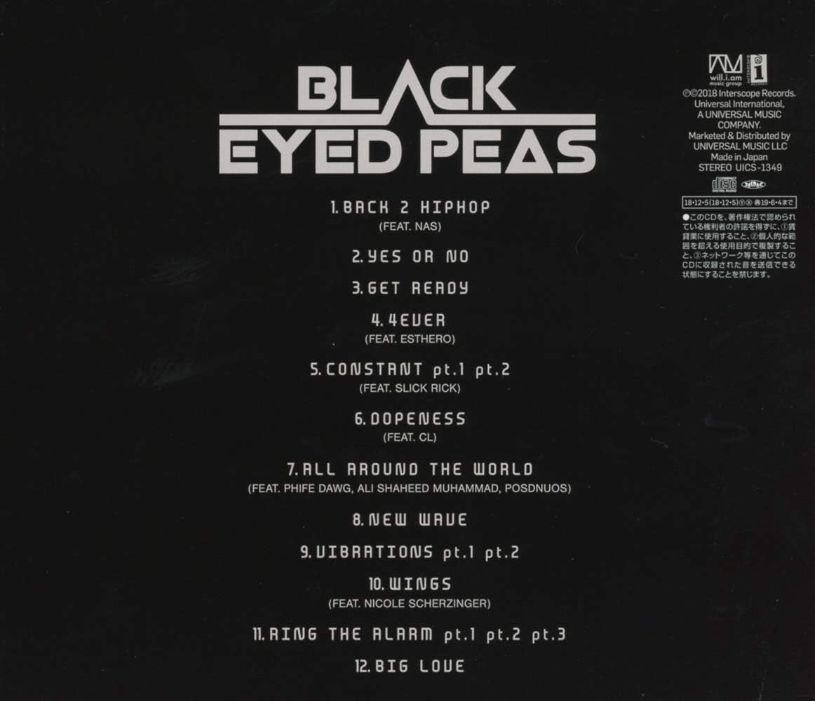 2018 JAPAN CD THE BLACK EYED PEAS MASTERS OF THE SUN WITH BONUS TRACKS New