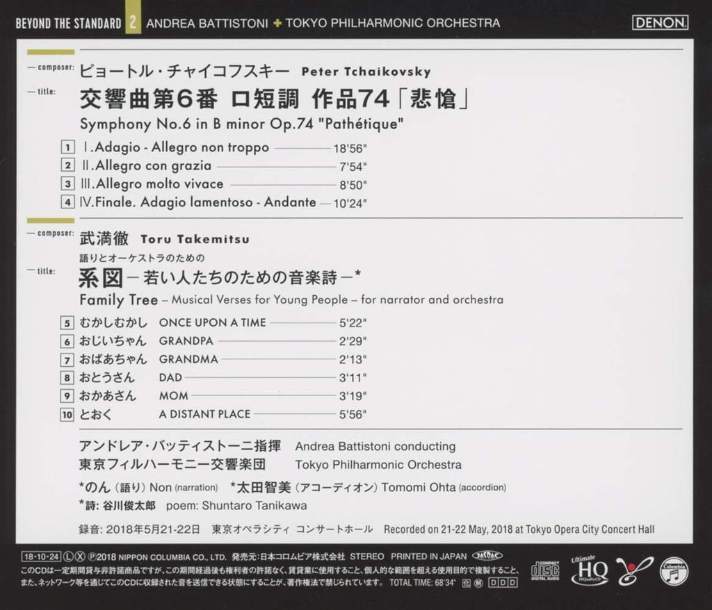New Andrea Battistoni-Tchaikovsky: Symphony No. 6-JAPAN UHQ-CD