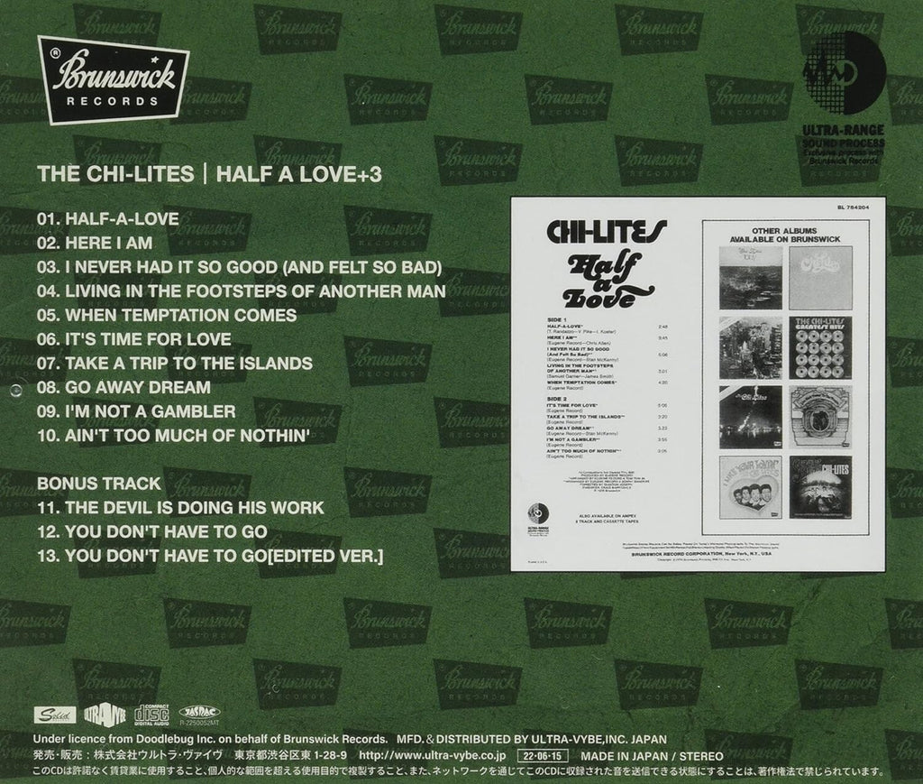 The Chi Lites Shy Lights Half A Love +3 Japan Music CD Bonus Tracks New