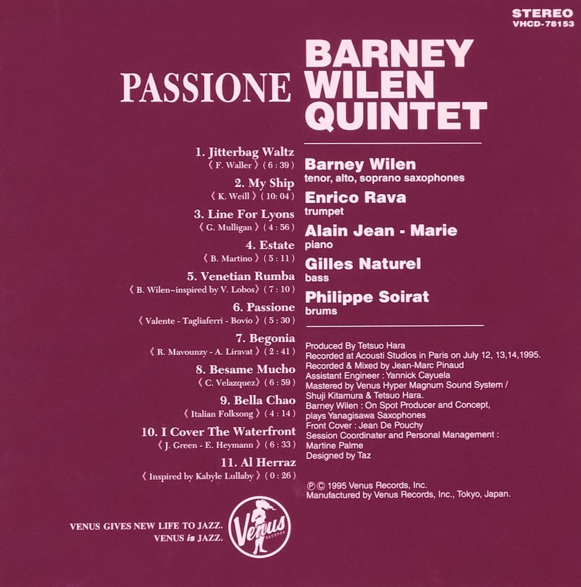 New Barney Wilen Quintet Jazz CD Passione Paper Sleeve Japan OBI E