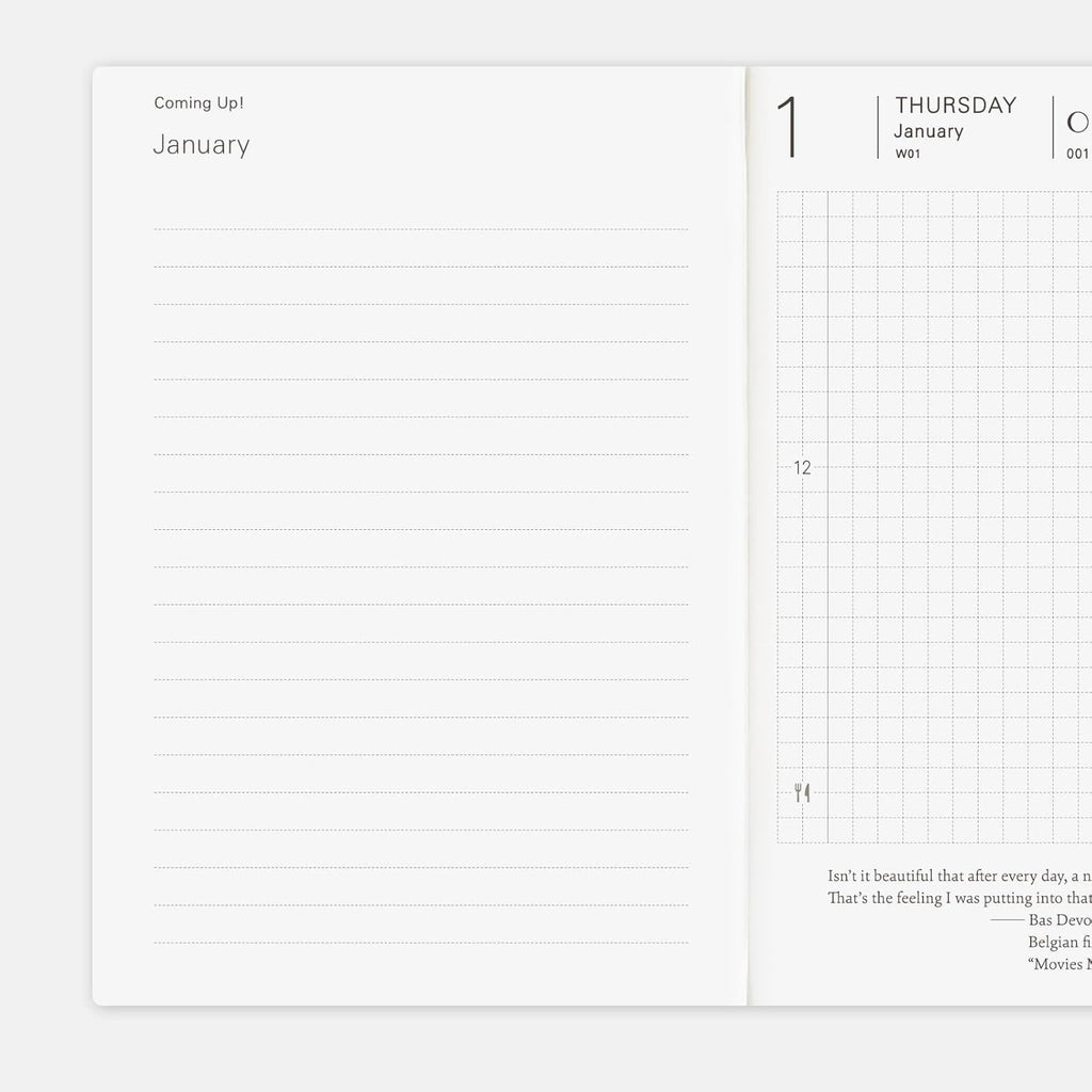 Hobonichi Techo 2026 Planner [A6/1 page per day/English/January/Monday start