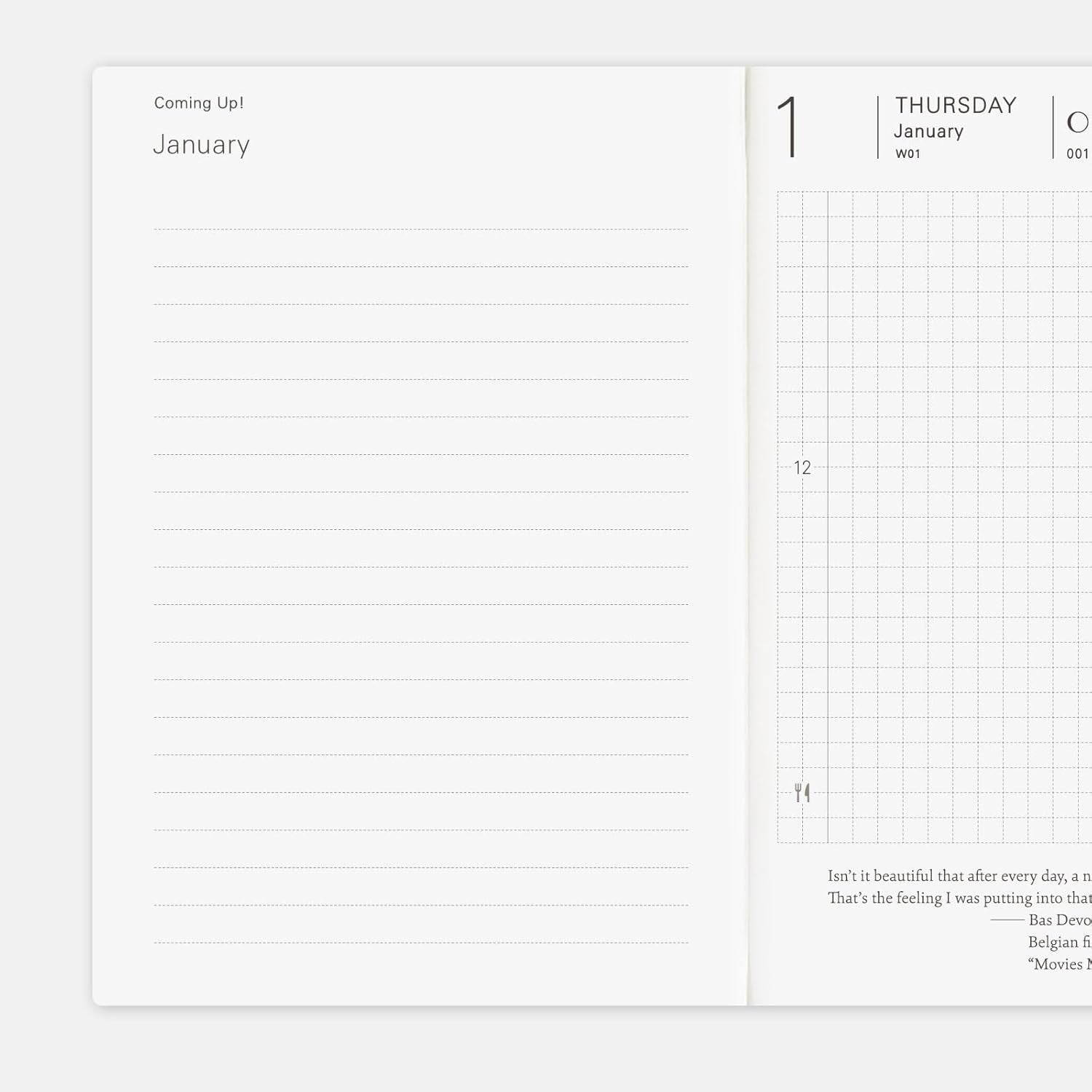 Hobonichi Techo 2026 Planner [A6/1 page per day/English/January/Monday start