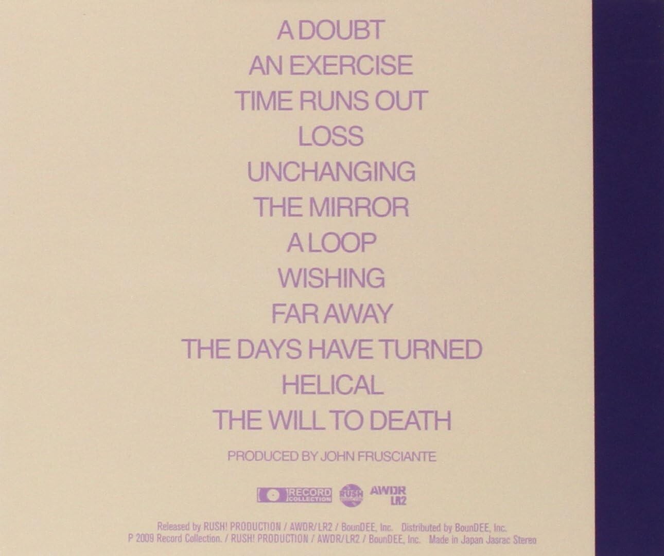 JOHN FRUSCIANTE The Will To Death JAPAN SHM CD Red Hot Chili Peppers Ataxia New