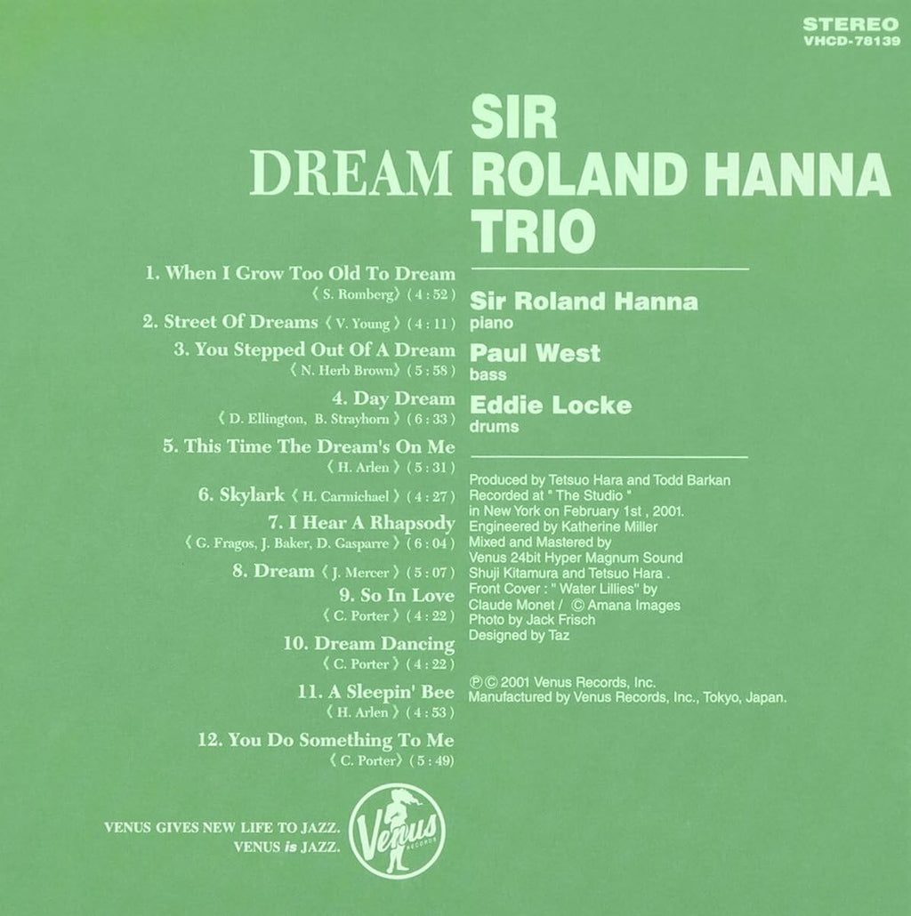 Roland Hanna Trio Jazz Piano CD Dream Paper Sleeve Japan OBI New