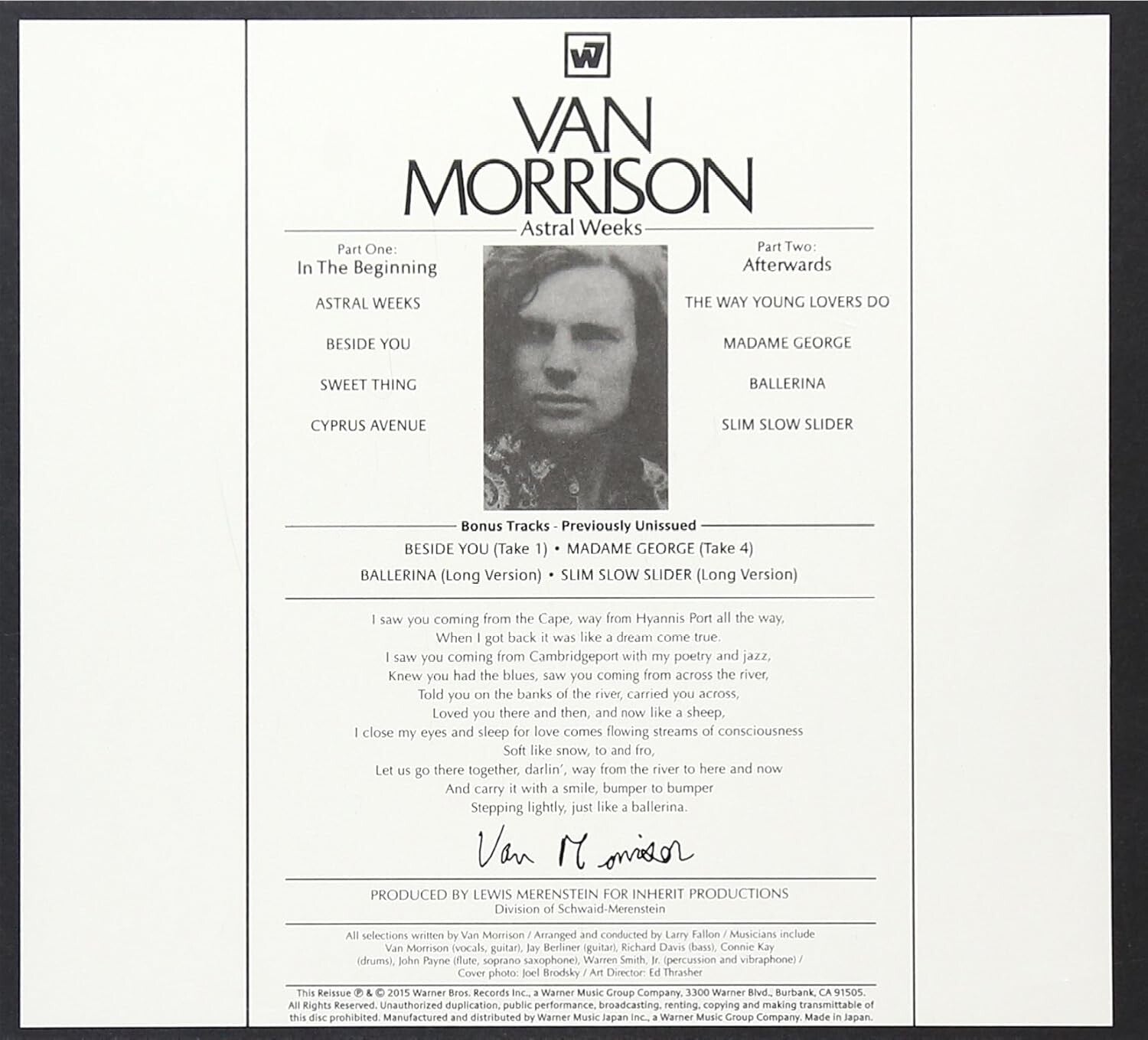 New CD Van Morrison Astral Weeks  Deluxe Ed Paper Slv. from Japan