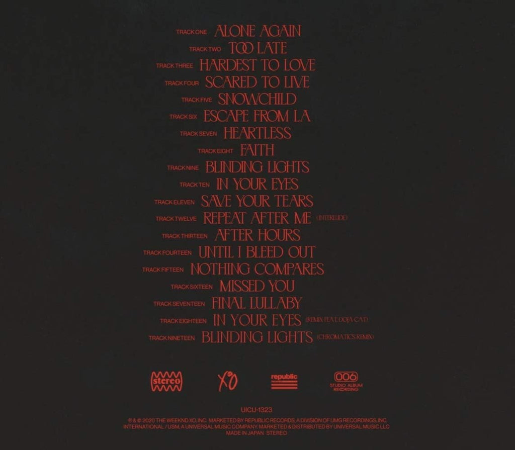 THE WEEKND AFTER HOURS WITH BONUS TRACKS DELUXE EDITION  JAPAN CD 4BT NEW