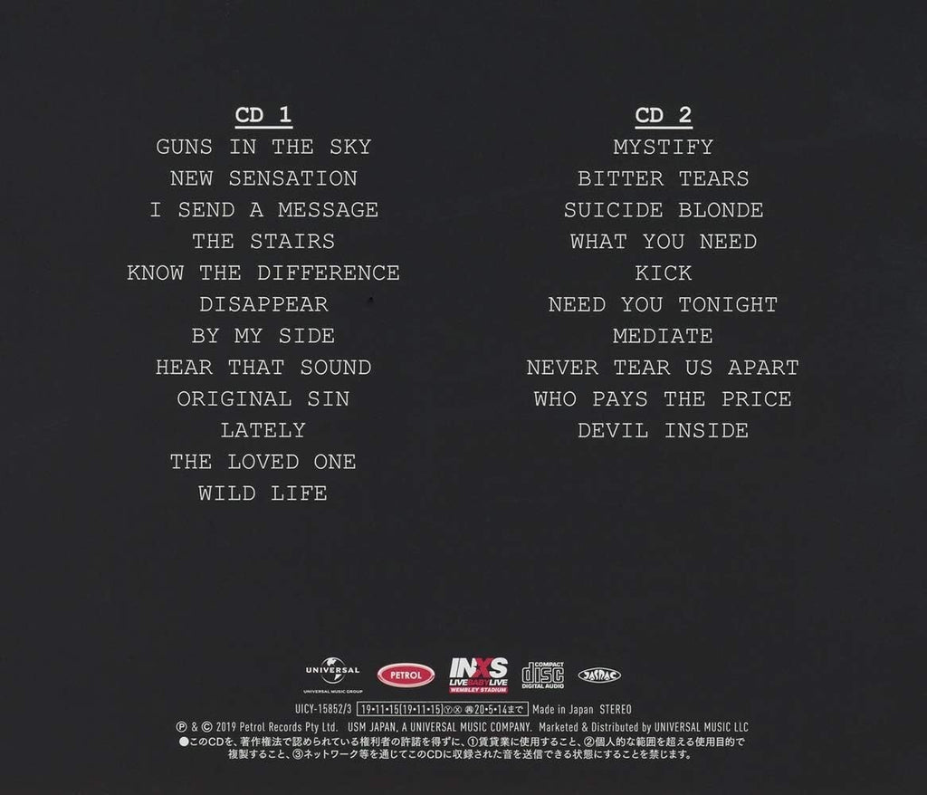 New 2019 JAPAN ONLY 2 SHM CD INXS LIVE BABY LIVE WEMBLEY STADIUM