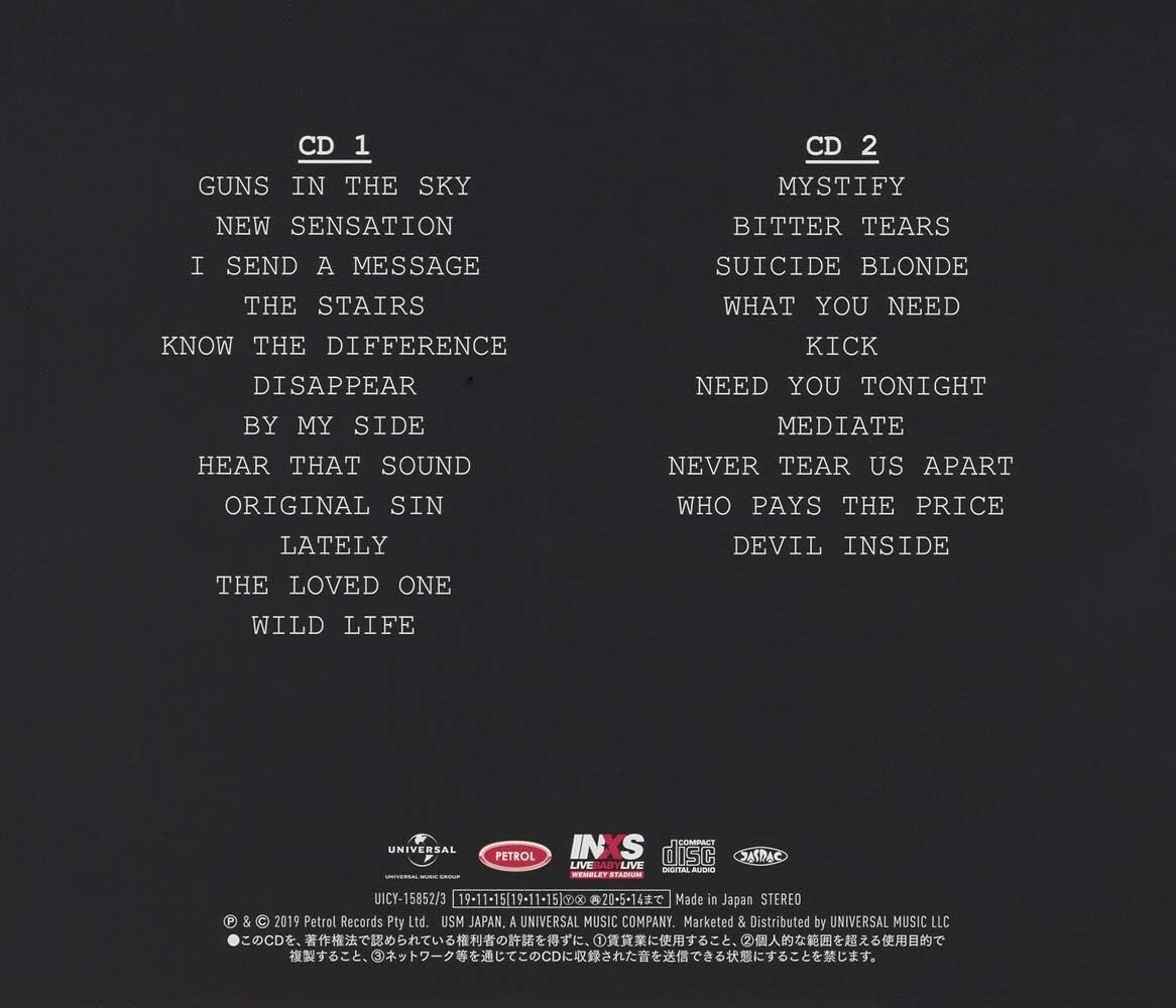 New 2019 JAPAN ONLY 2 SHM CD INXS LIVE BABY LIVE WEMBLEY STADIUM