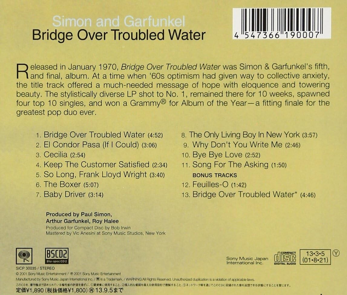 Simon And Garfunkel Bridge Over Troubled Water Japan OBI* New