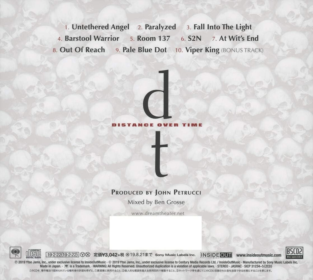 CD 2019 DREAM THEATER DISTANCE OVER TIME w/ BONUS TRACK JAPAN 2 BLU-SPEC