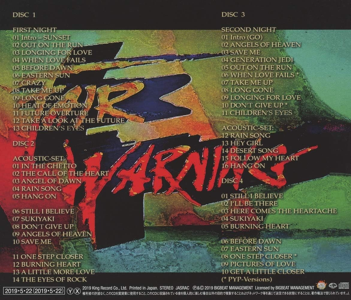 CD FAIR WARNING TWO NIGHTS TO REMEMBER 4CD KICP-1979 Standard Edition